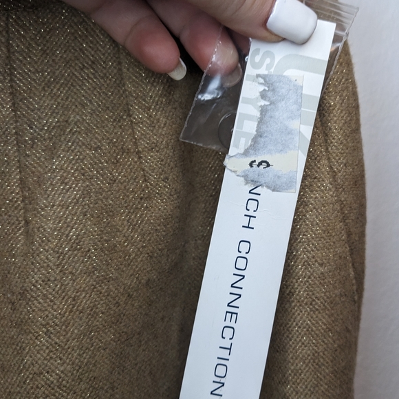 NWT French Connection Lurex Luxe Pants Camel Color Size 12 ✨ - Picture 8 of 14